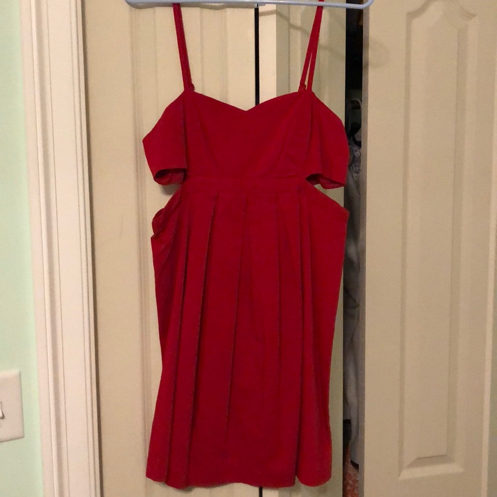 Red cut out dress